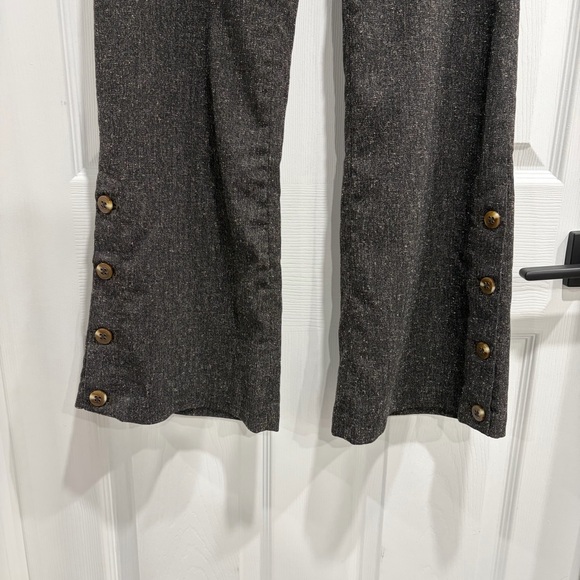 Anthropologie Elevenses Brown Women’s Dress Pants Button Ankle Wide Leg Trousers - Picture 4 of 10